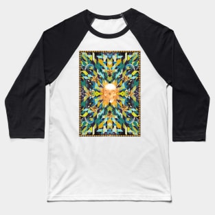 Triangles abstract tribal pattern with a skull Baseball T-Shirt